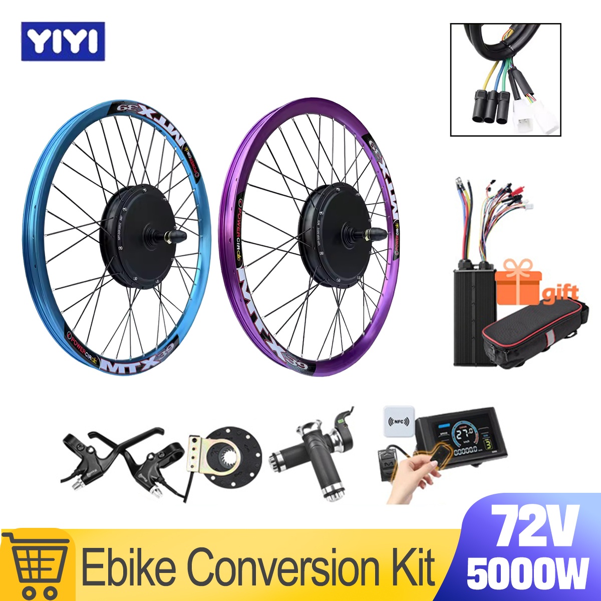 New MTX39 72V 5000W EBike Conv - Ebike Conversion Kit 72V 3000W 评论和价格