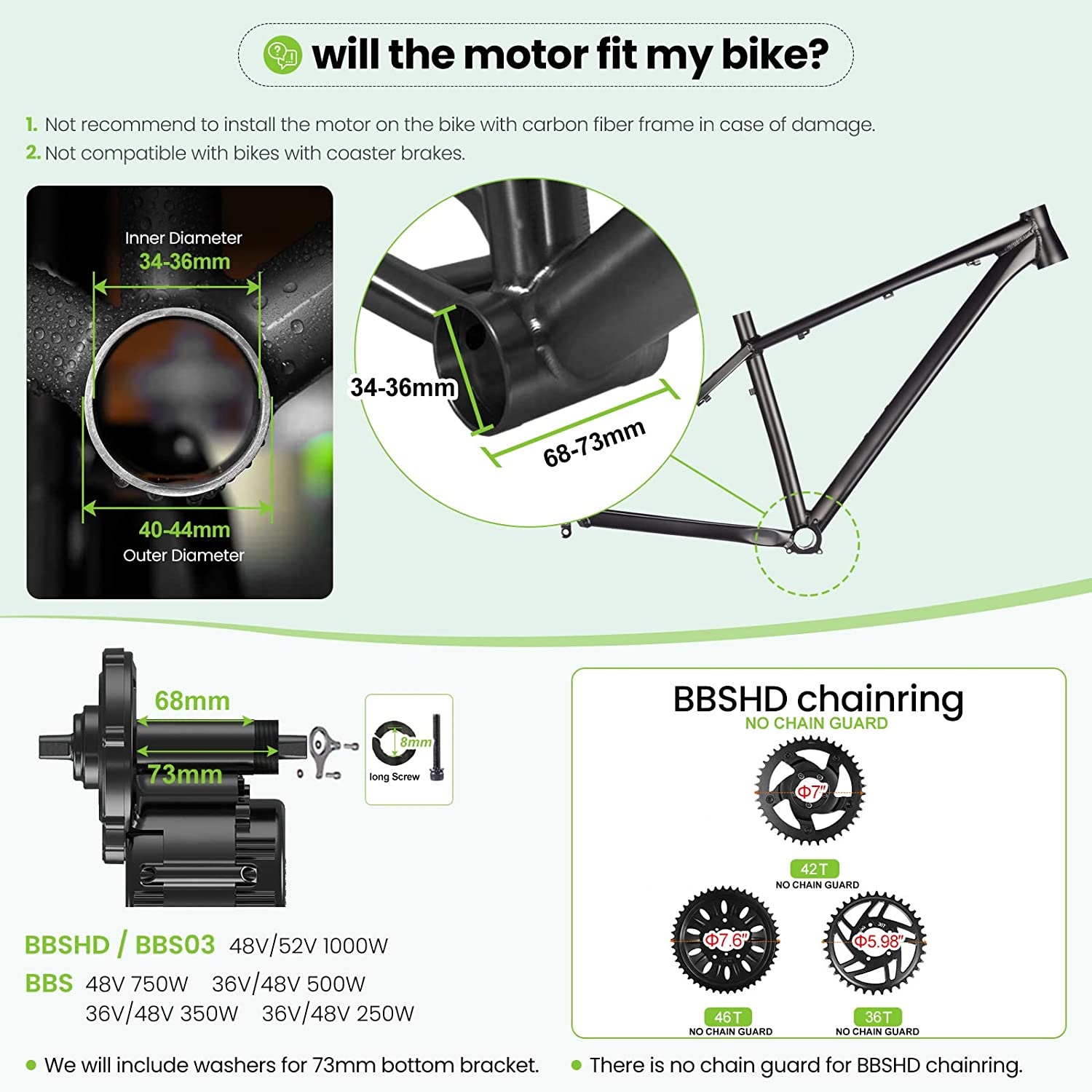 Bafang UART 48V/52V 1000W Mid  - Bafang Bbshd 1000W Conversion Kit 评论和价格